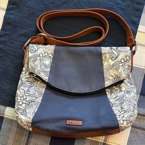 Sakroots Floral Crossbody Bag in Blue and Brown
